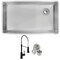 Elkay 18 Gauge Stainless Steel 31-1/2" x 18-1/2" x 9" Single Bowl Undermount Sink and Faucet Kit with Drain ECTRU30179RTFMC - alternate 1